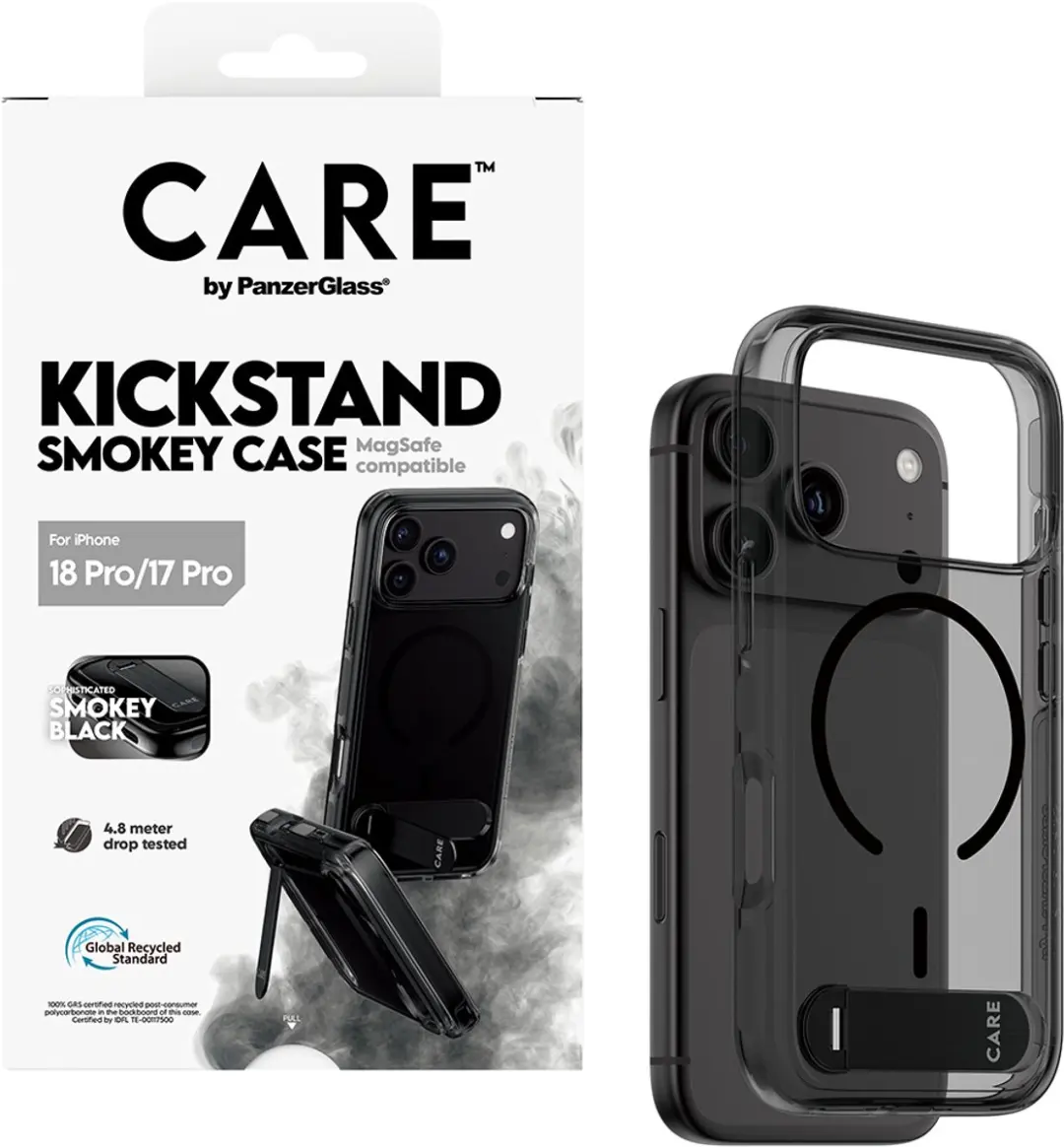 Apple iPhone 18 Pro Case Smokey Black - Transparant - Magsafe Kickstand