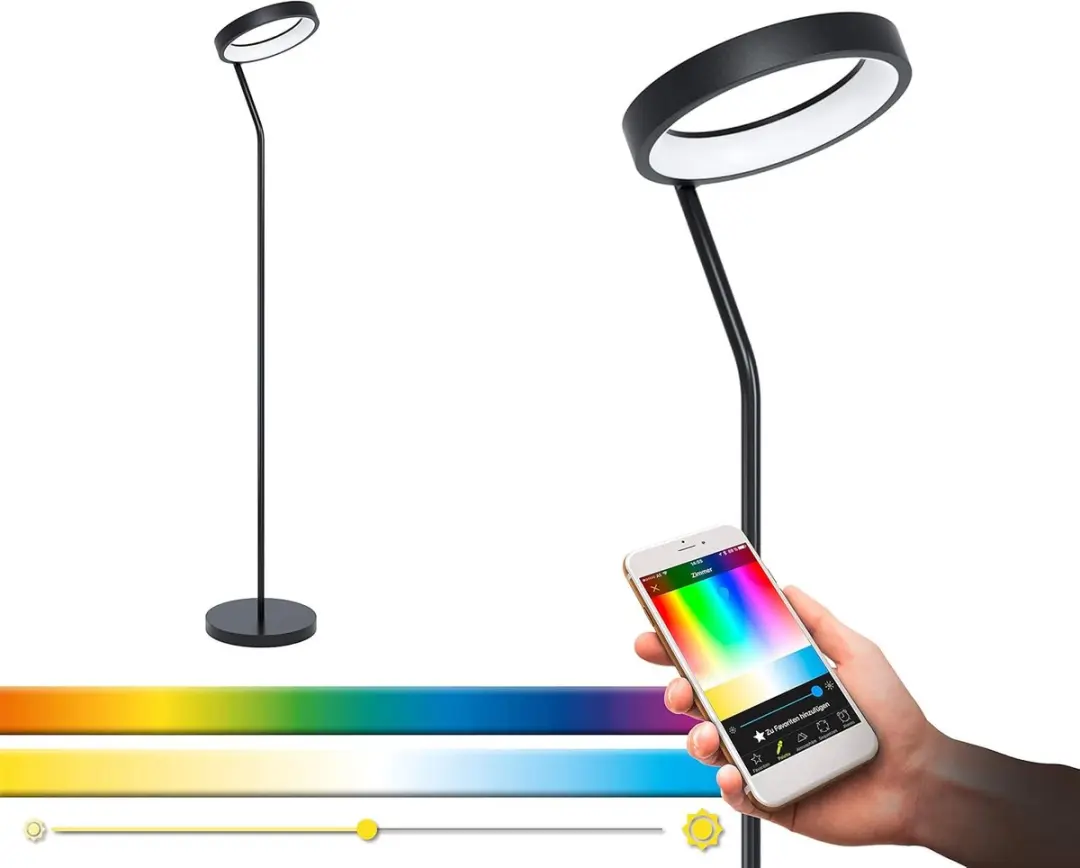 Eglo Marghera-C Vloerlamp - LED 169cm Zwart/Wit