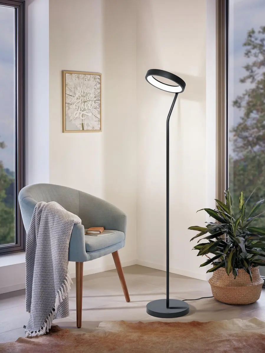 Eglo Marghera-C Vloerlamp - LED 169cm Zwart/Wit
