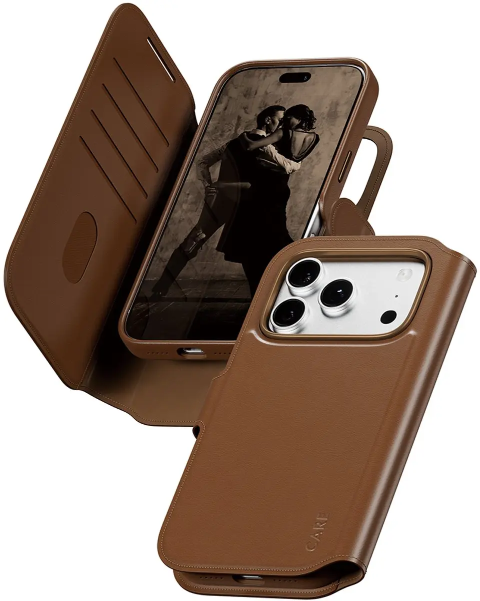 Apple iPhone 15 Pro Max Tango 2in1 Brown Wallet Case