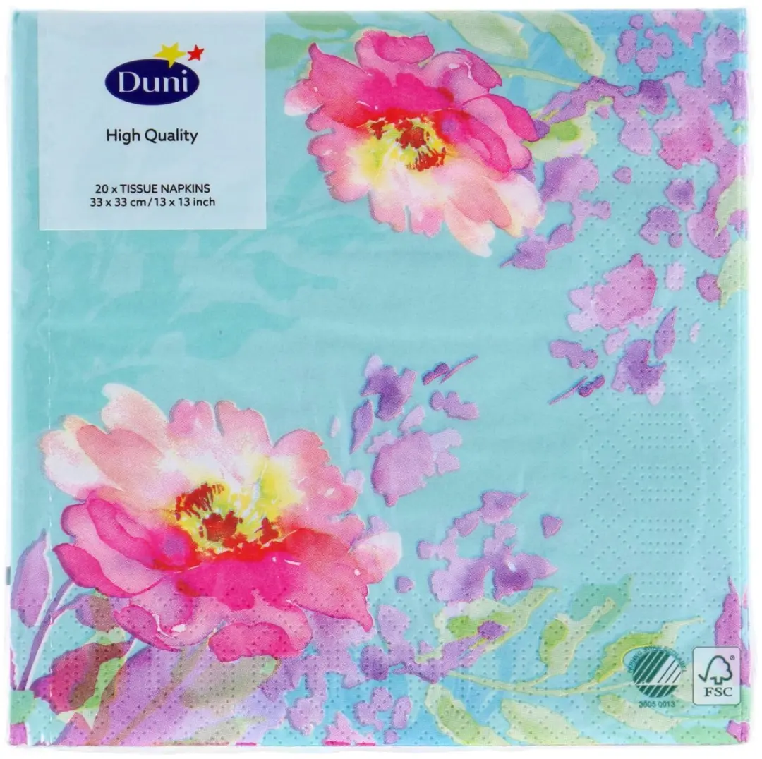 Duni Flowy Floral Servetten 33x33cm