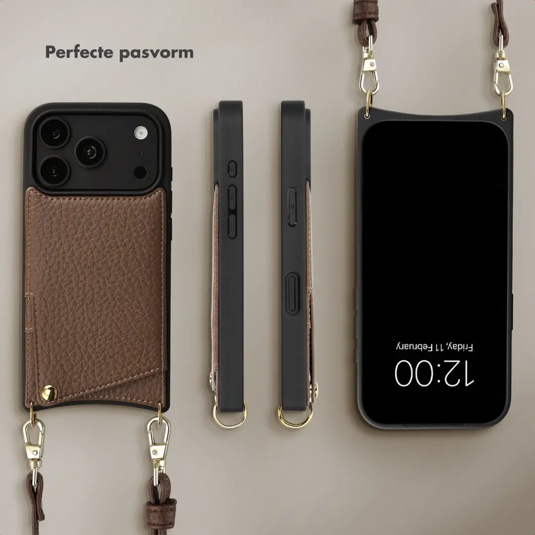 Selencia Hoesje iPhone 17 Pro Mocha Brown - 2 Pasjes