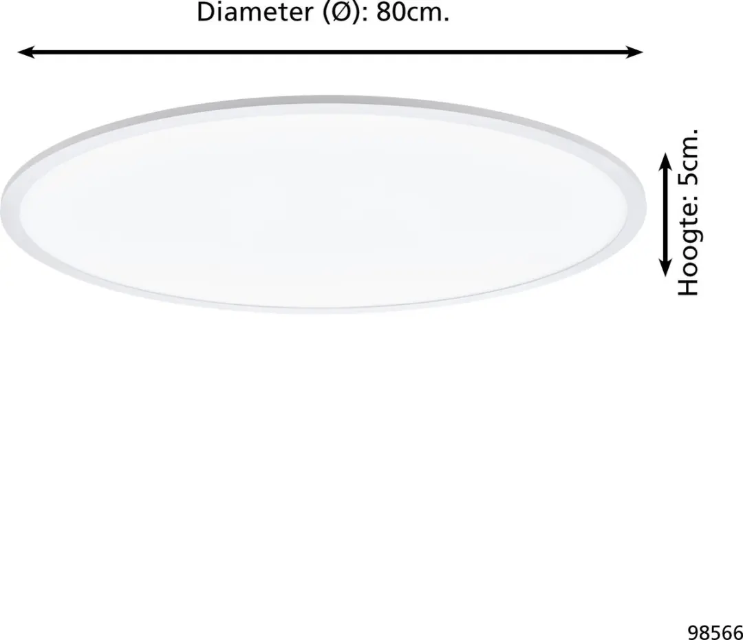 Eglo Connect Sarsina-c Smart Plafonnière 21W RGB - Wit - Ø80cm - afbeelding 6 van 6