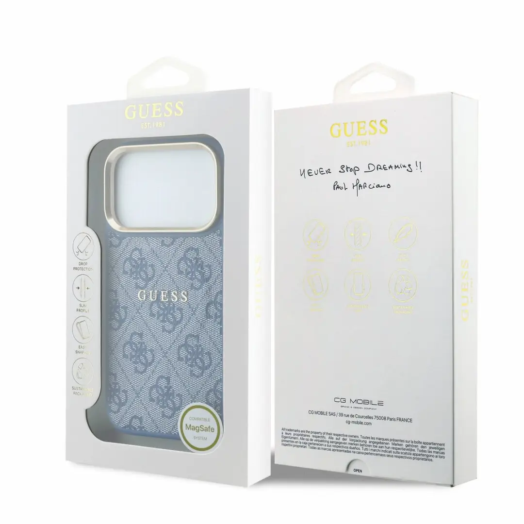 GUESS Telefoonhoesje iPhone 17/18 Pro Max - MagSafe - Blauw