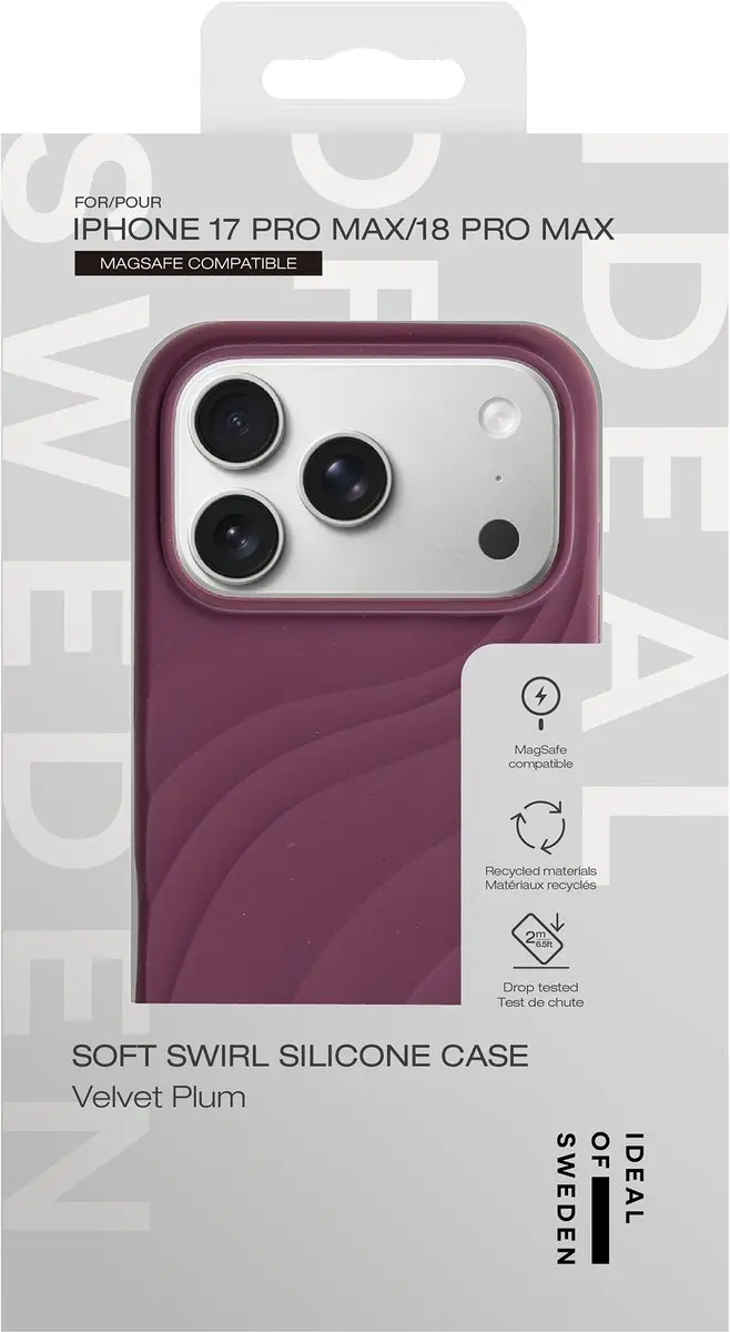 iDeal of Sweden Soft Swirl Silicone Hoesje iPhone 17 Pro Max - Velvet Plum