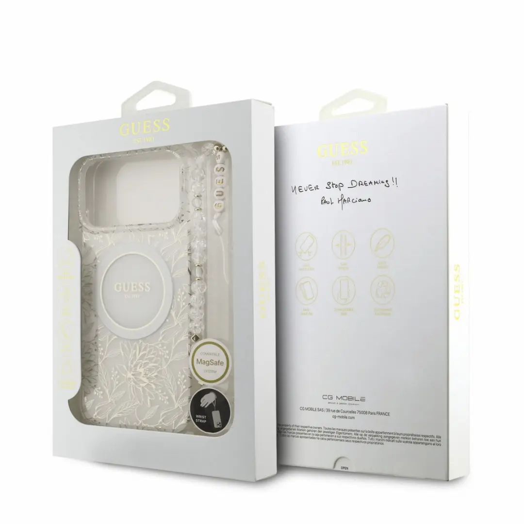 GUESS Telefoonhoesje iPhone 17/18 Pro Max - MagSafe - Wit