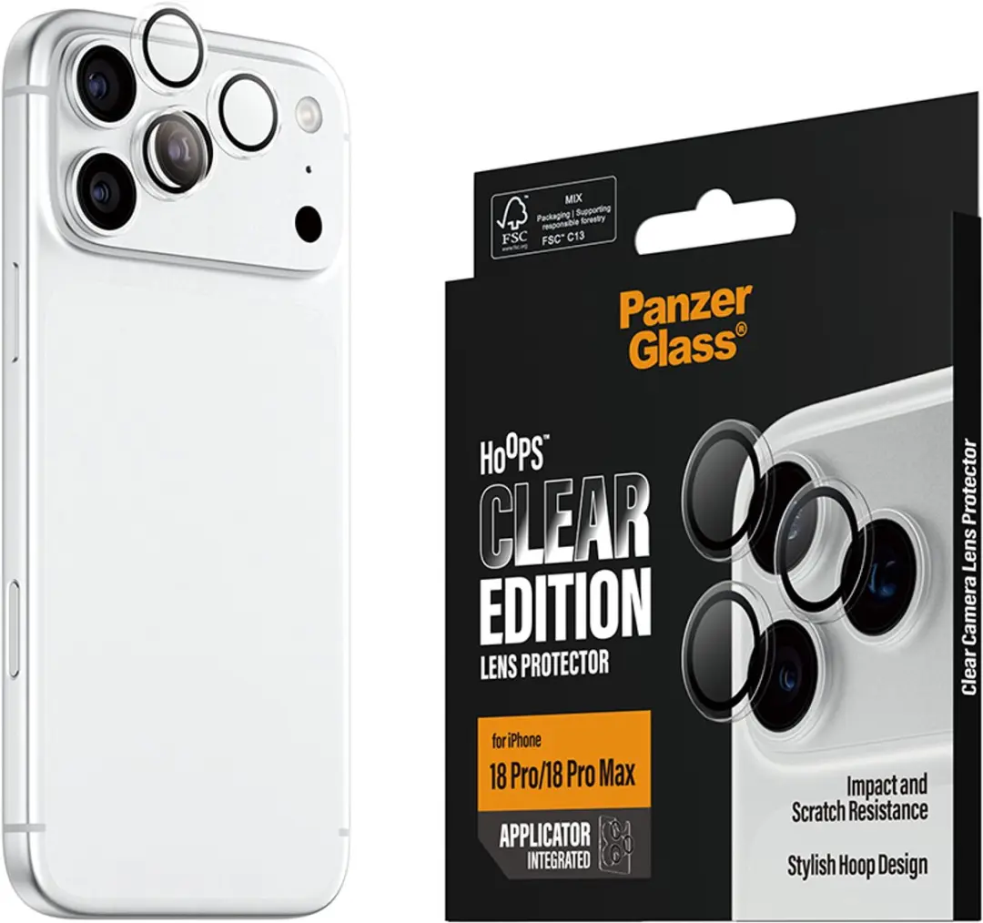 PanzerGlass Hoops iPhone 18 Pro/Max Cameralensbeschermer - Transparant - afbeelding 6 van 6
