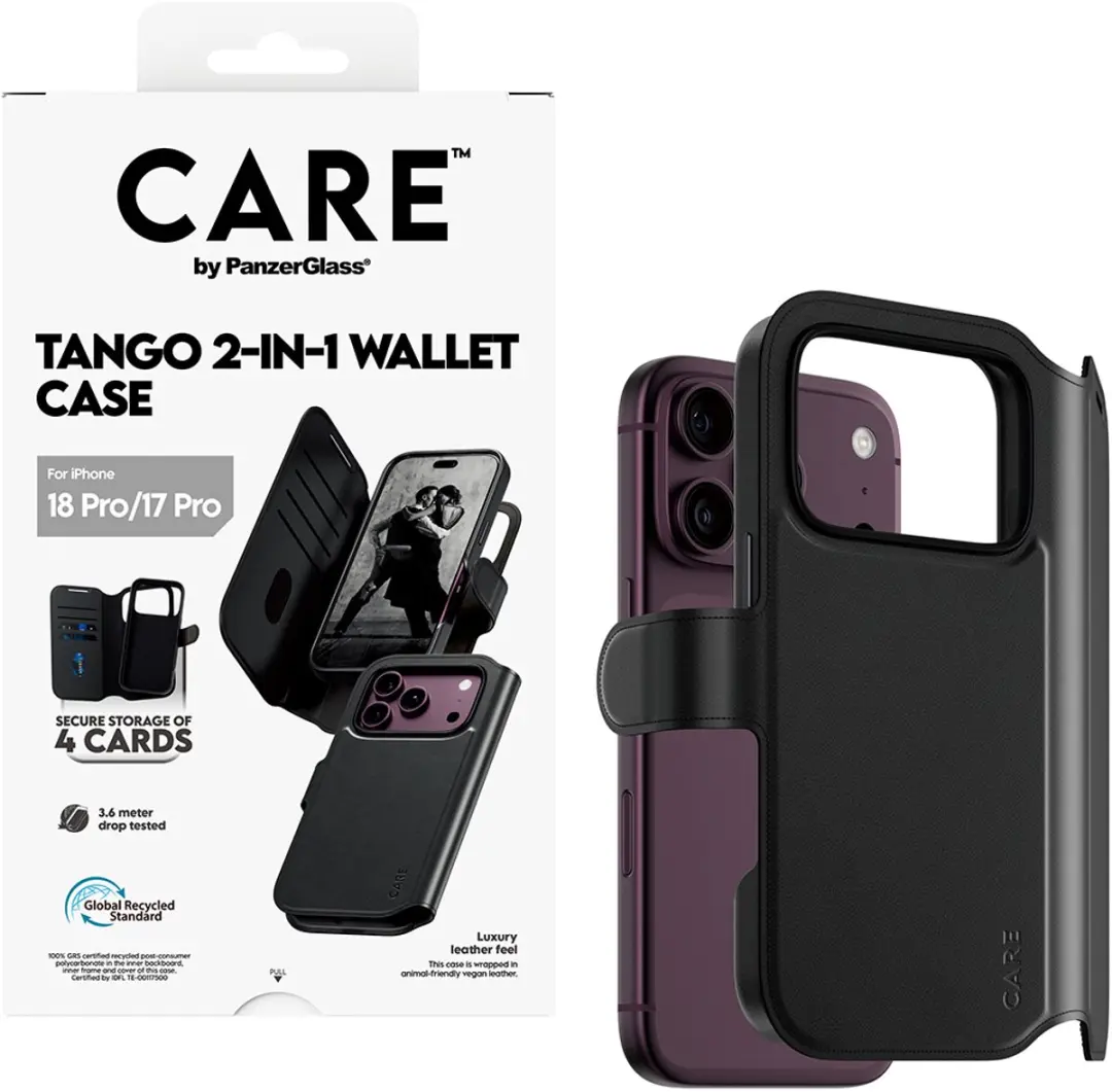 Apple iPhone 18 Pro CARE Tango 2in1 Black Wallet Case - MagSafe
