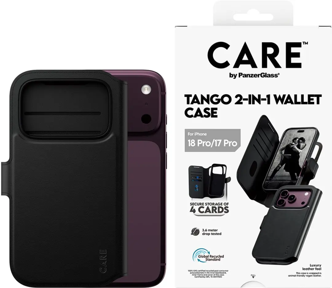 Apple iPhone 18 Pro CARE Tango 2in1 Black Wallet Case - MagSafe
