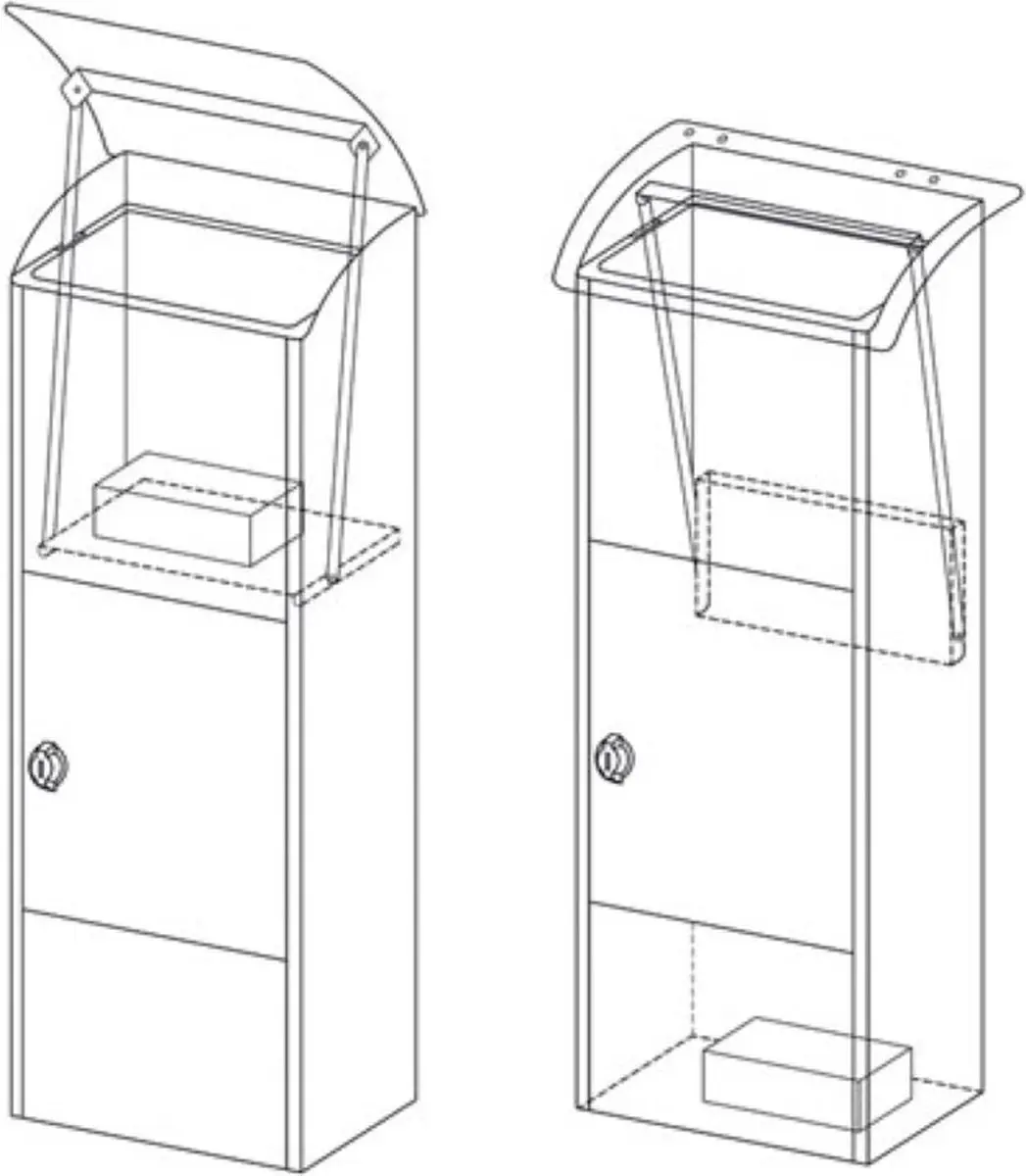 Perel Helsinki Vrijstaande Brievenbus - 105x39x25cm - Donkergrijs