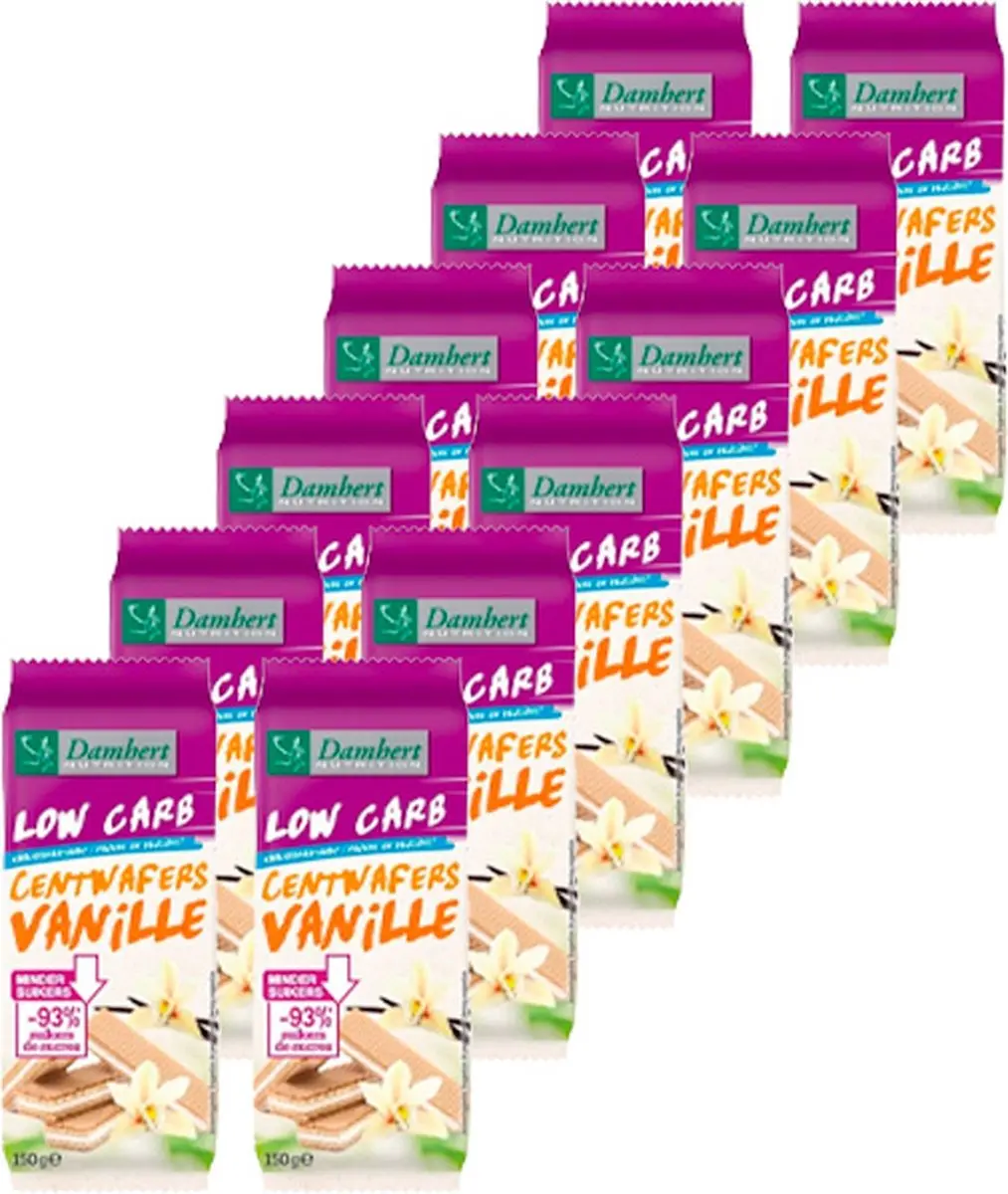 Damhert Centwafers Minder Suikers Vanille - 12 Stuks (12x150g)