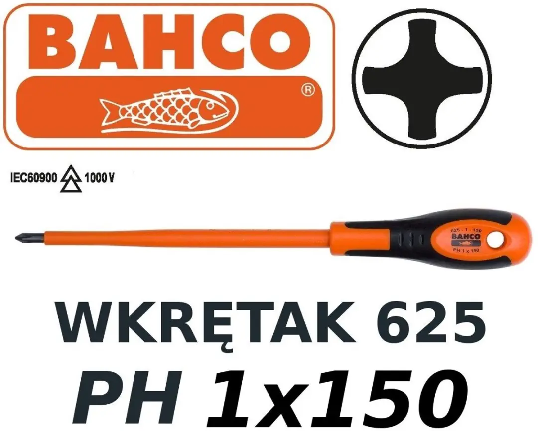 Bahco Geïsoleerde Schroevendraaier PH 1x150mm - 1000V