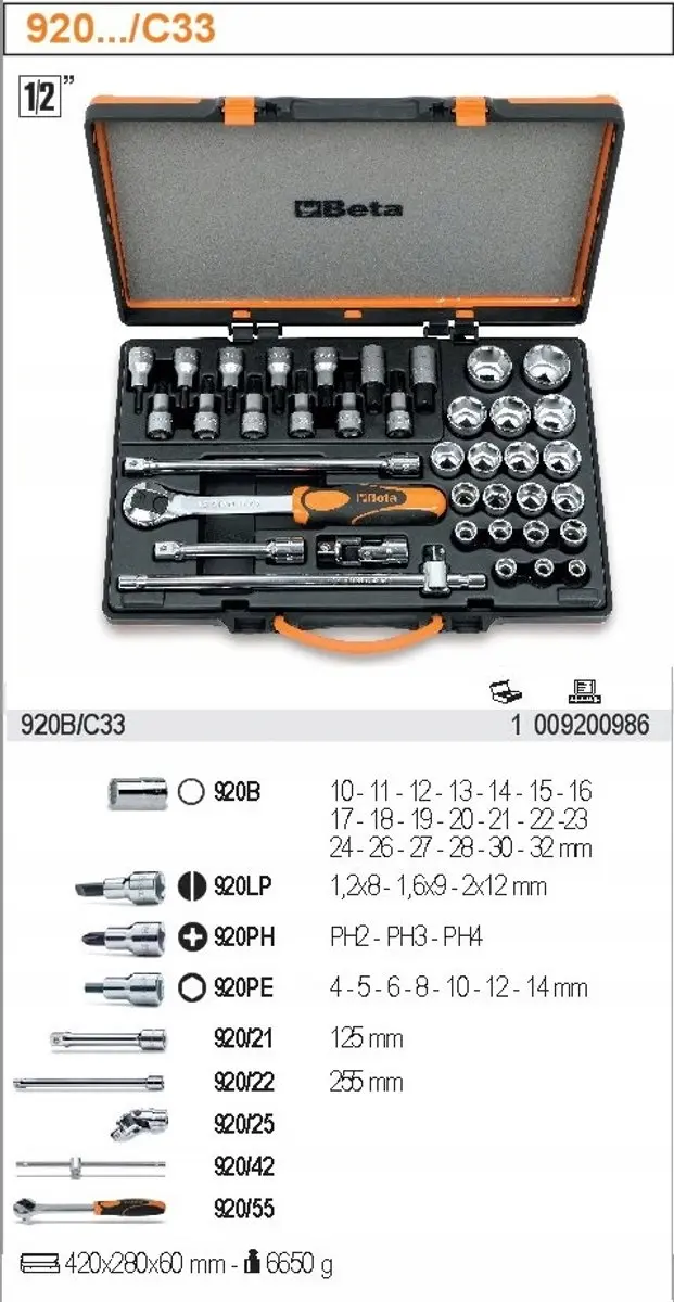 Beta Gereedschapset 920B/C33 - 38 Stuks