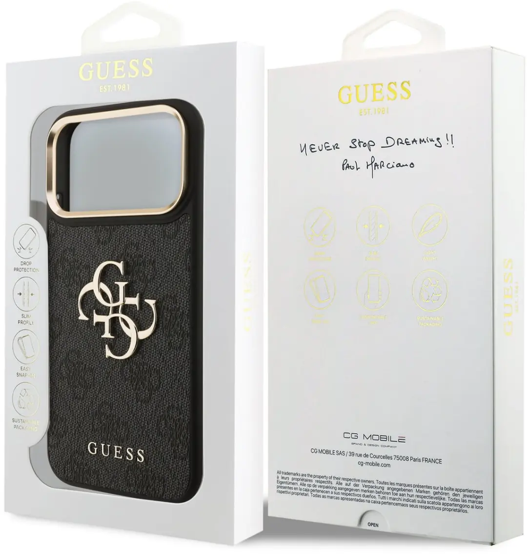 GUESS Hoesje iPhone 17/18 Pro Max - Kunstleer - Zwart - MPN 15139