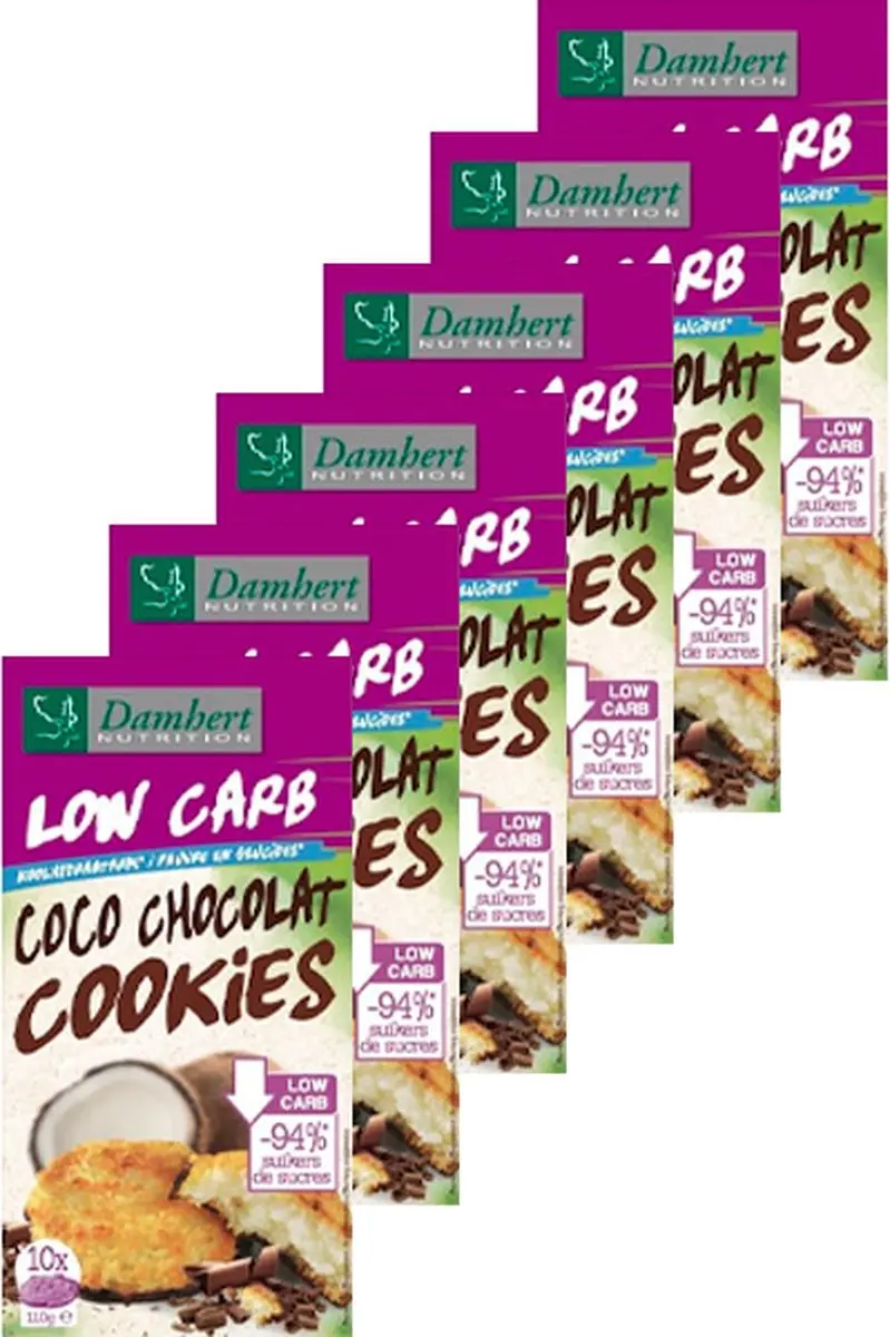 Damhert Minder Suikers Kokoskoek Chocolade - 6 Stuks