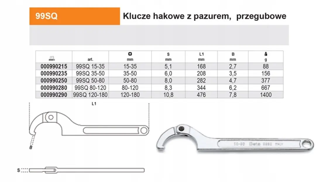 Beta Haakse Sleutel met Klaww 15-35mm