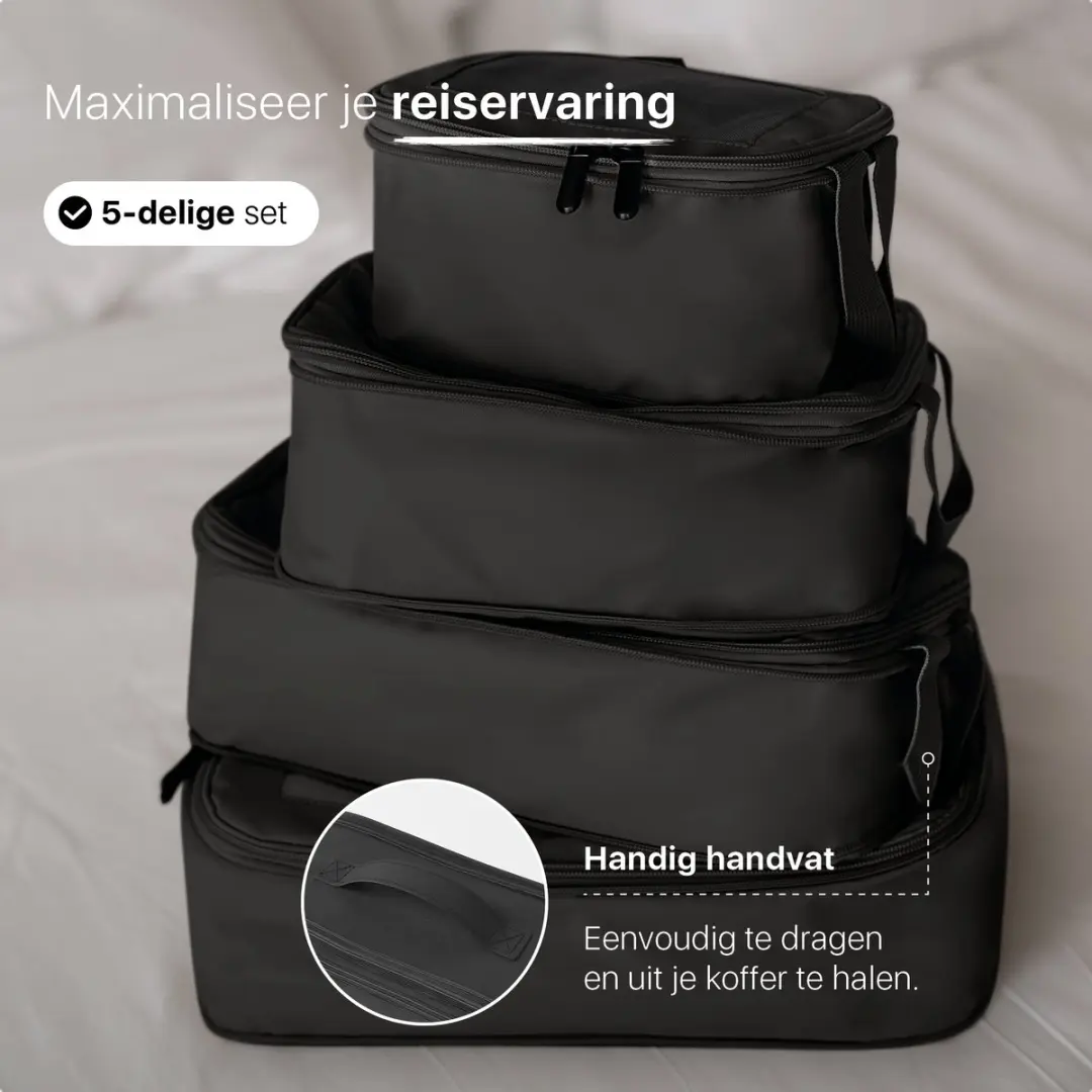 ONYX Compressie Packing Cubes 5-delig - Zwart