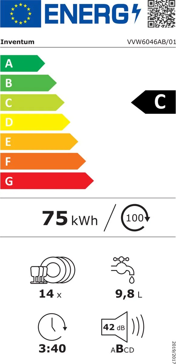 Inventum VVW6046AB Vaatwasser 14 Couverts - Zwart