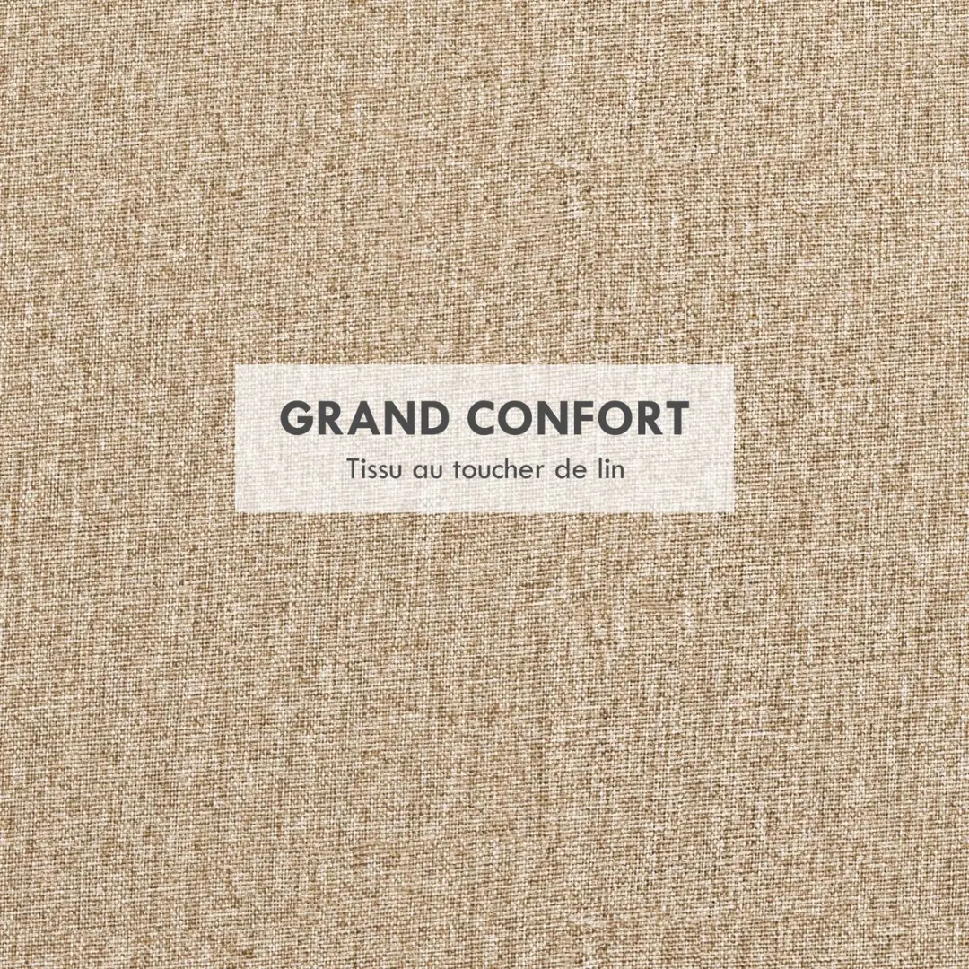 Homcom Opbergpoef 56x56x42cm - Beige - afbeelding 4 van 6