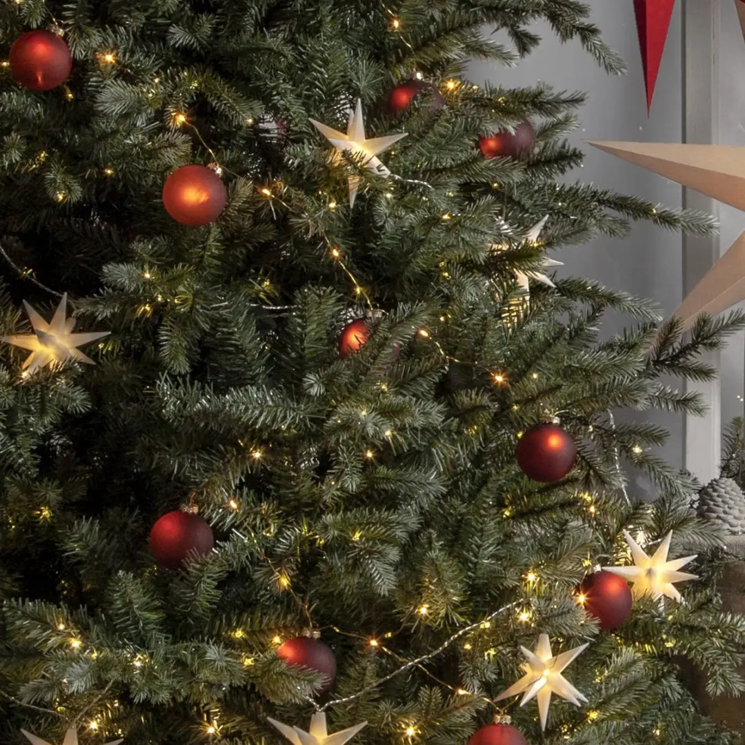 Star Trading Lichtslinger December Batterij - 8 3D-sterren - Warmwit - 210cm