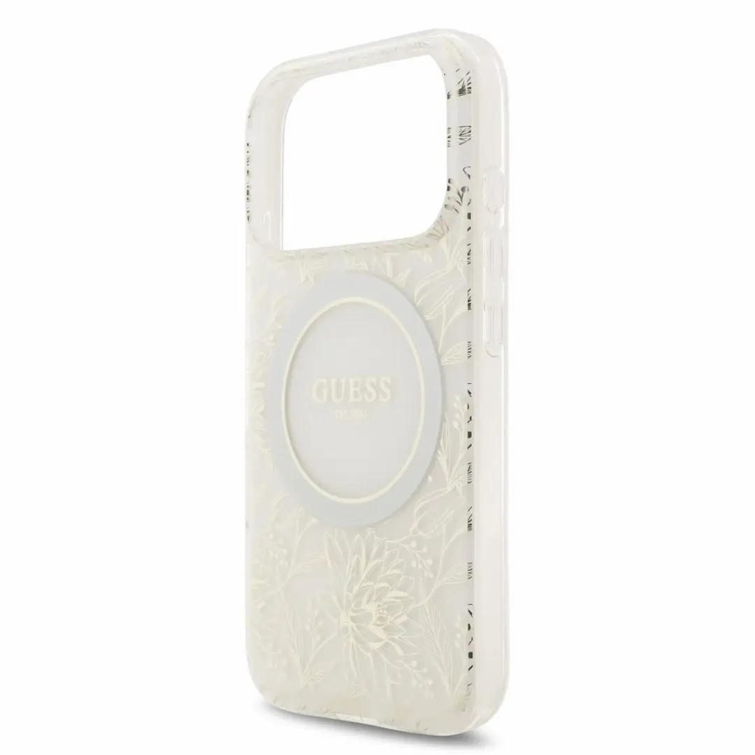 GUESS Telefoonhoesje iPhone 17/18 Pro - Bloemenprint Wit - 15223