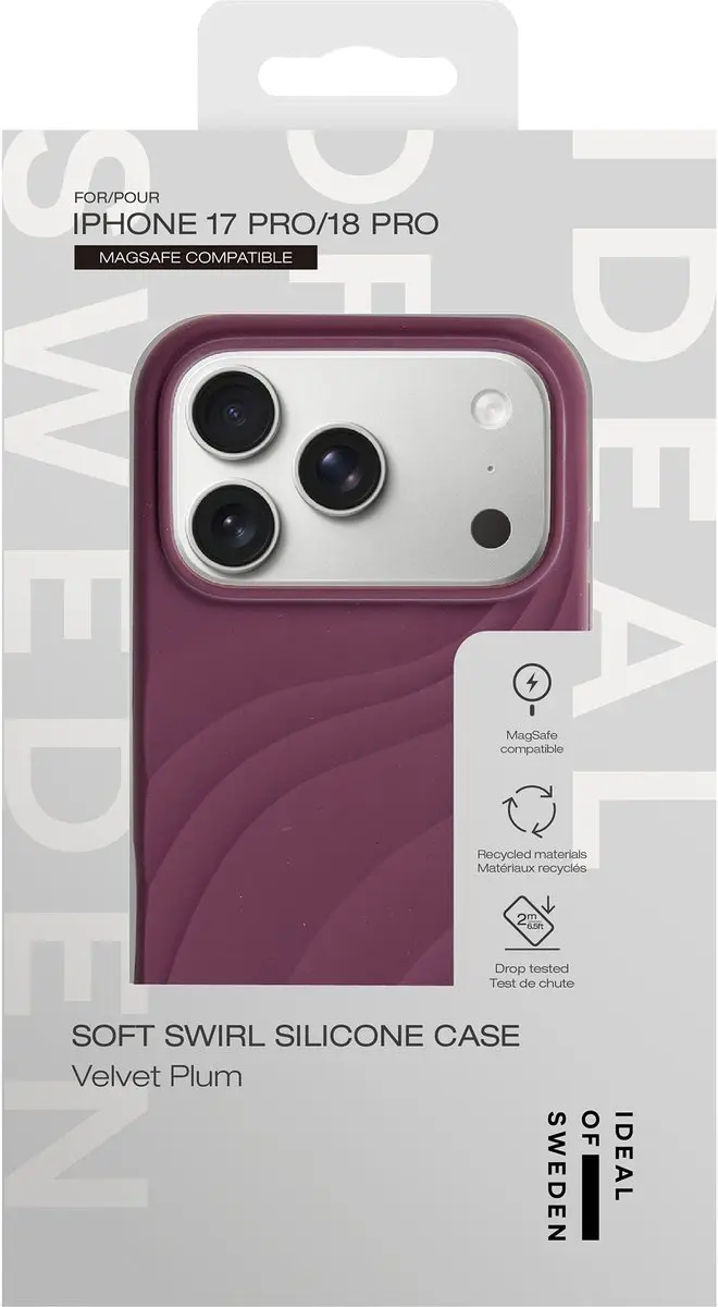 iDeal of Sweden Soft Swirl Silicone Hoesje iPhone 17 Pro - Donkerrood