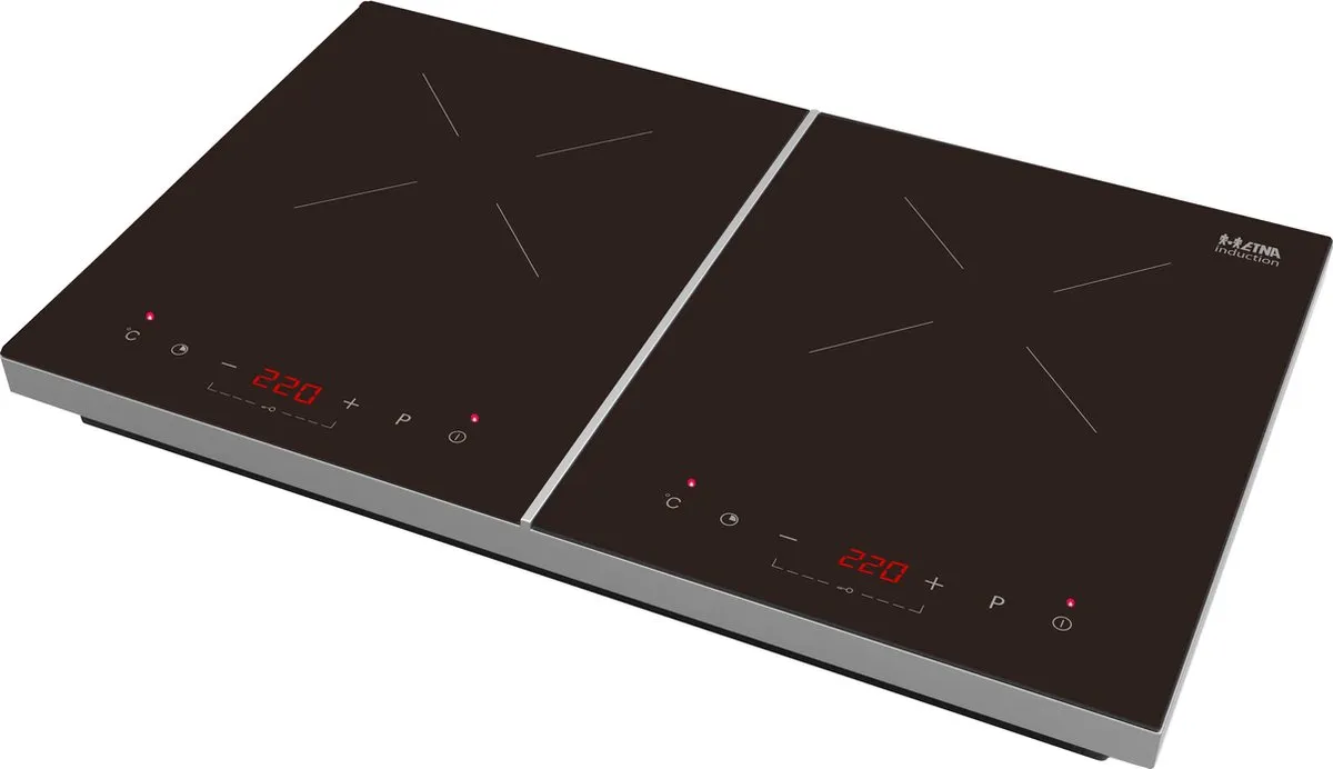 Etna KIV12ZIL Vrijstaande Inductiekookplaat 2 Zones - Zwart/Zilver