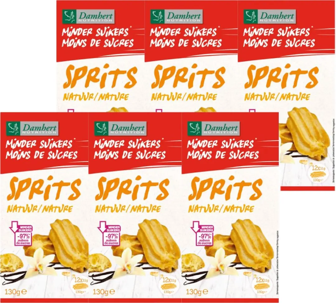 Damhert Minder Suikers Sprits 6x132g