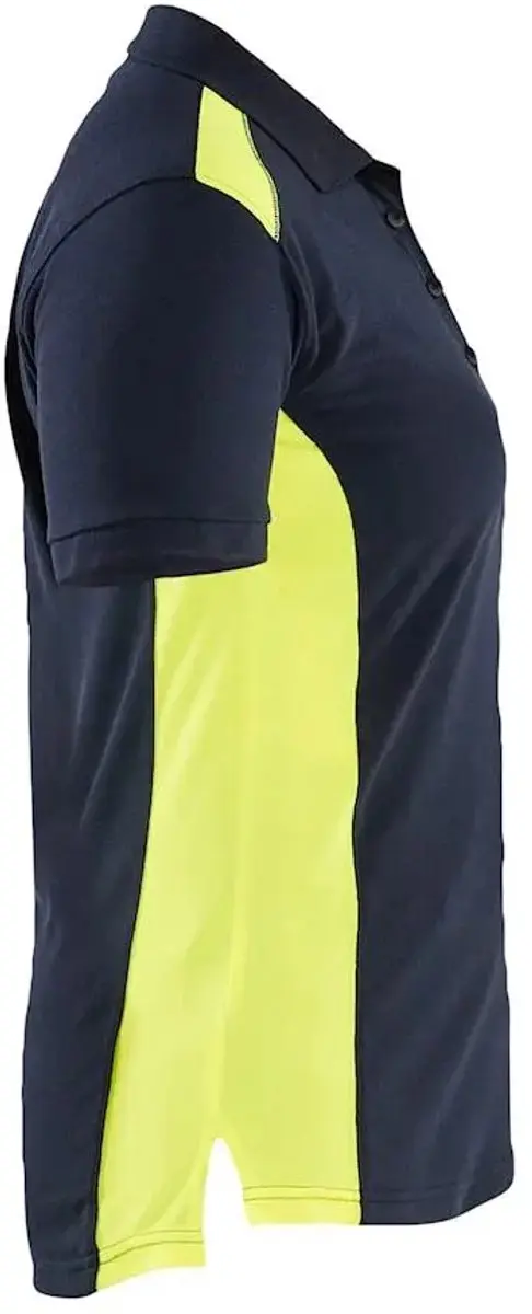 Blåkläder Dames Poloshirt Piqué 3390-1050 - Donker marineblauw/High Vis Geel
