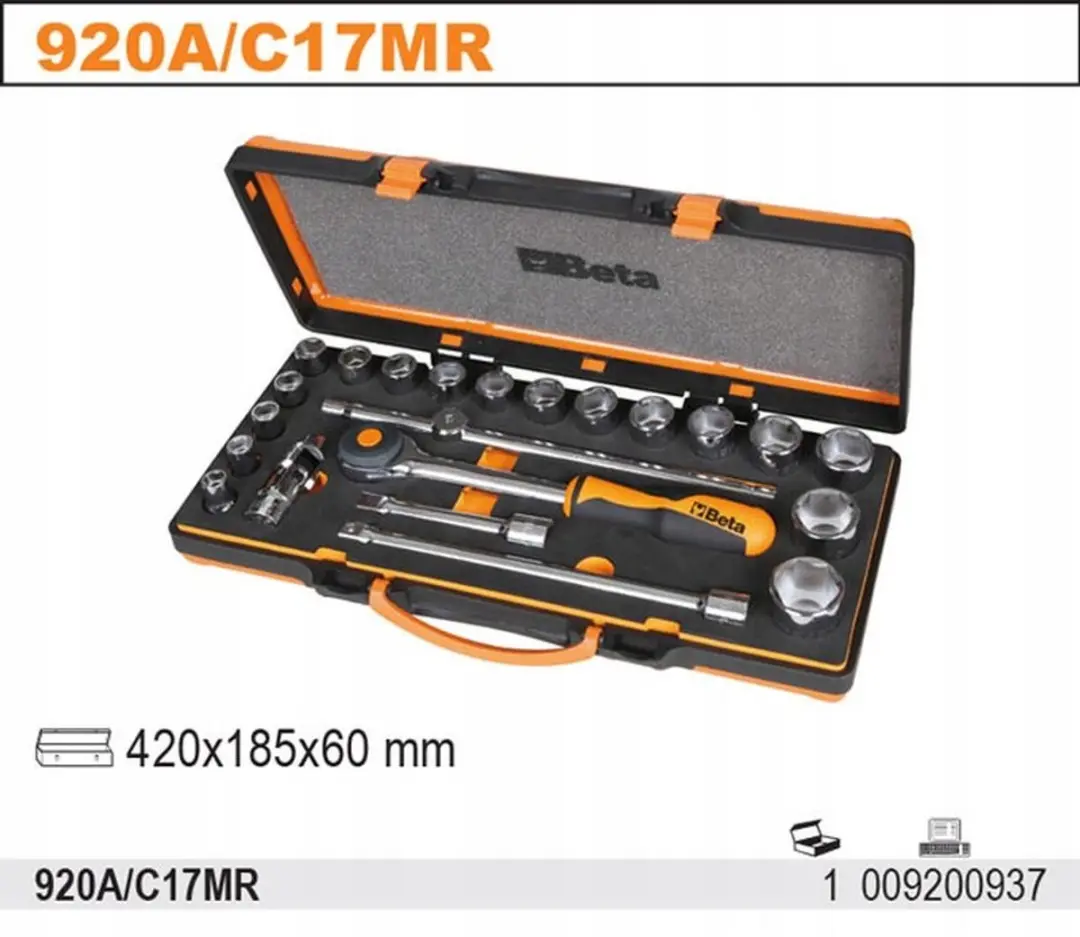 Beta Gereedschapset 17-delig Dopbits 1/2" - 22 Stuks