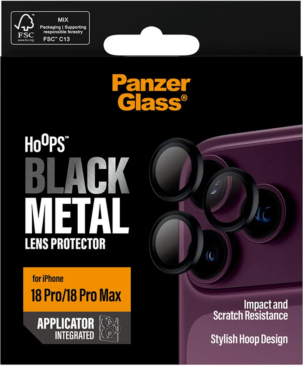 PanzerGlass Hoops iPhone 14 Plus Cameralensbeschermer - Zwart