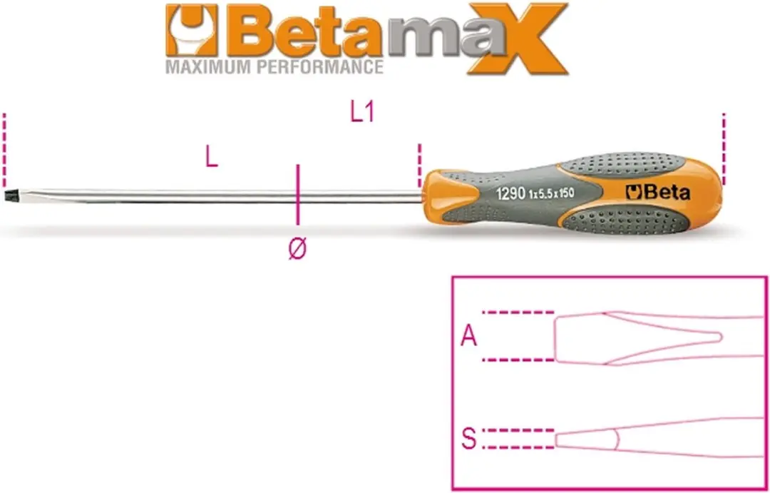 Beta Betaplaat Schroevendraaier 3,5x75mm