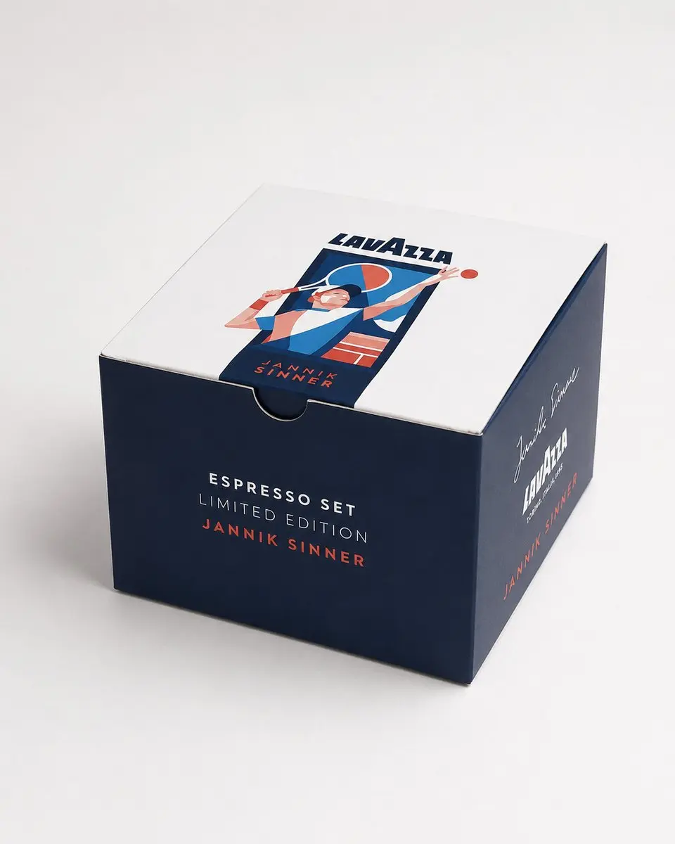 Lavazza Espresso Set Limited Edition Jannik Sinner - 4 Stuks - Wit