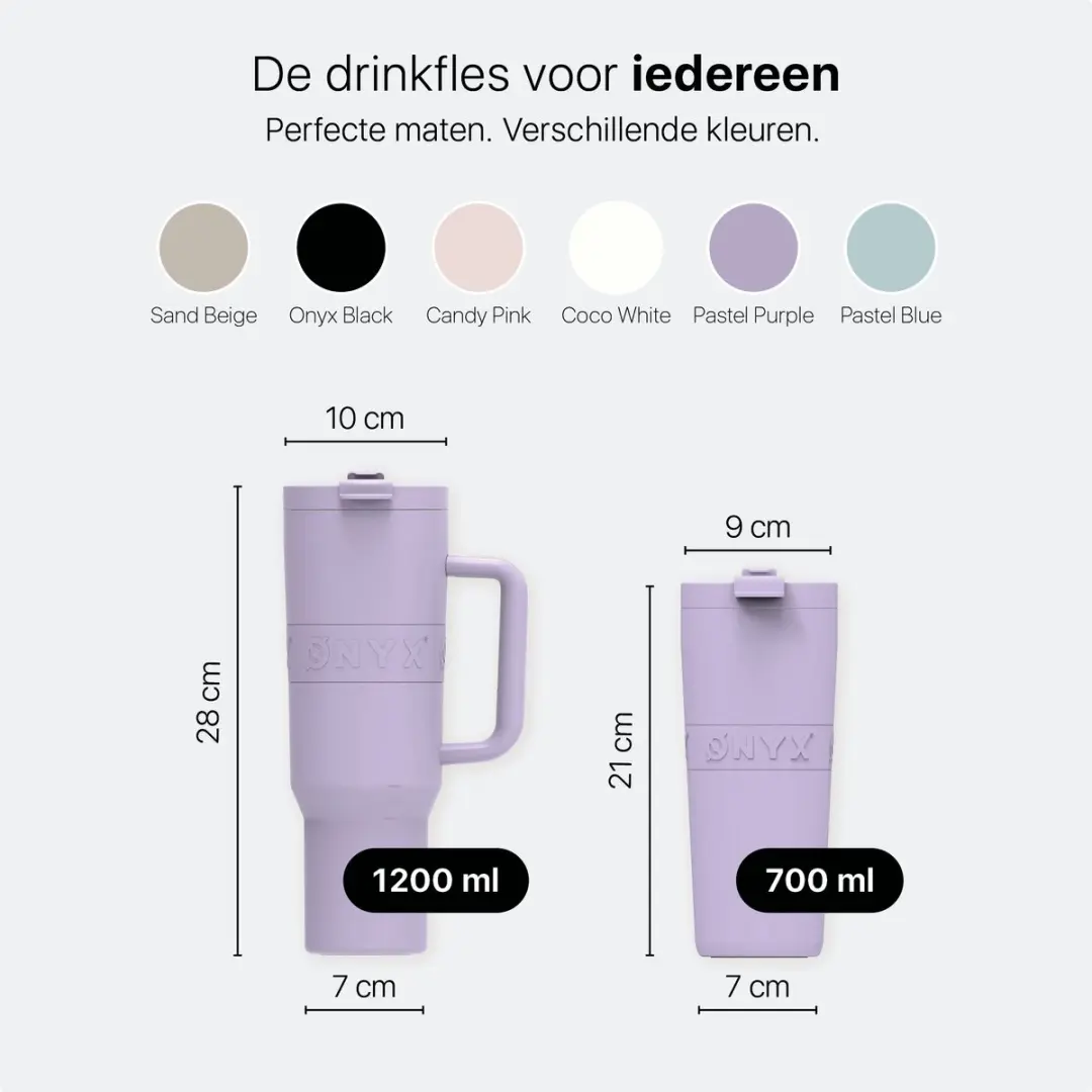 ONYX Drinkfles met Rietje 1.2L - Pastel Purple