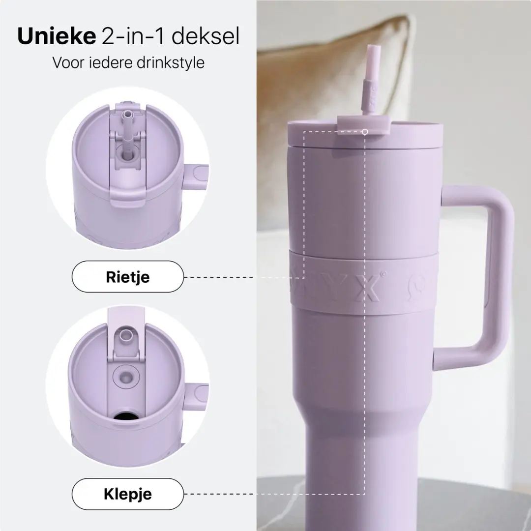 ONYX Drinkfles met Rietje 1.2L - Pastel Purple