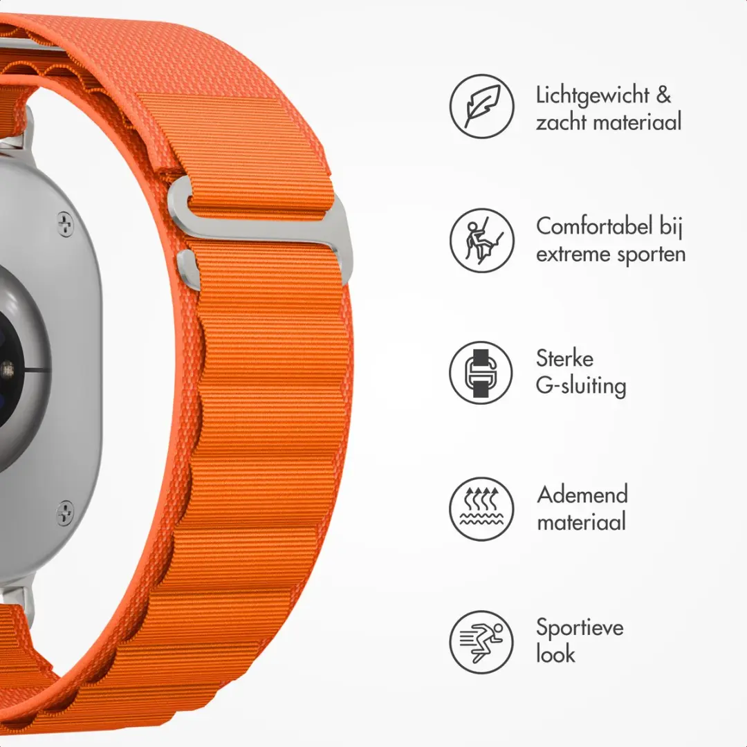Accezz Nylon Bandje Samsung Galaxy Watch 8/9 - Oranje