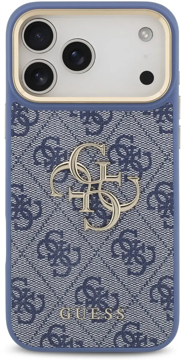 GUESS Hoesje iPhone 17/18 Pro Max - Kunstleer Blauw - afbeelding 6 van 6