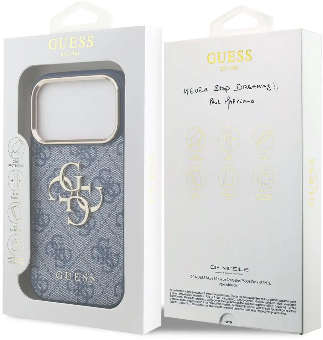 GUESS Hoesje iPhone 17/18 Pro Kunstleer - Blauw 15222