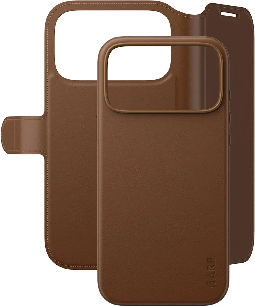Apple CARE Tango 2in1 Brown Wallet Case iPhone 18 Pro Max - MagSafe - Transparant - afbeelding 6 van 6