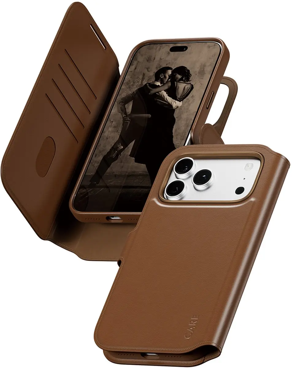 Apple CARE Tango 2in1 Brown Wallet Case iPhone 18 Pro Max