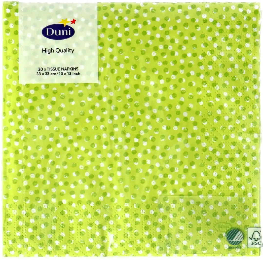 Duni Speelse Stippen Servetten 33x33cm