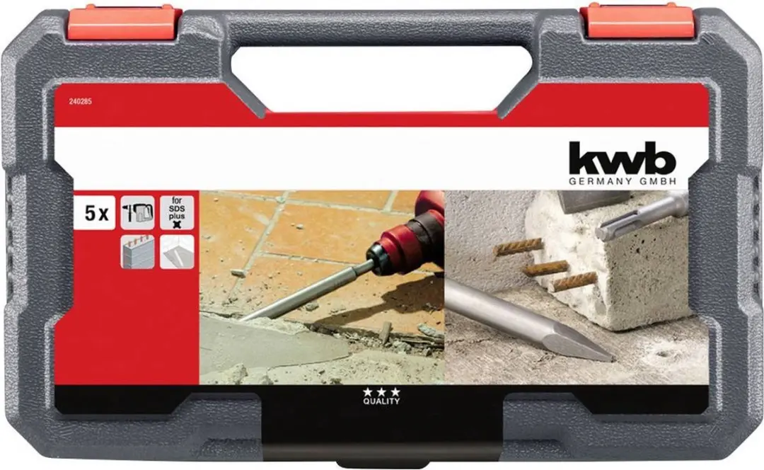 KWB 240285 Beitelset SDS-Plus - 5-delig Metaal - afbeelding 6 van 6