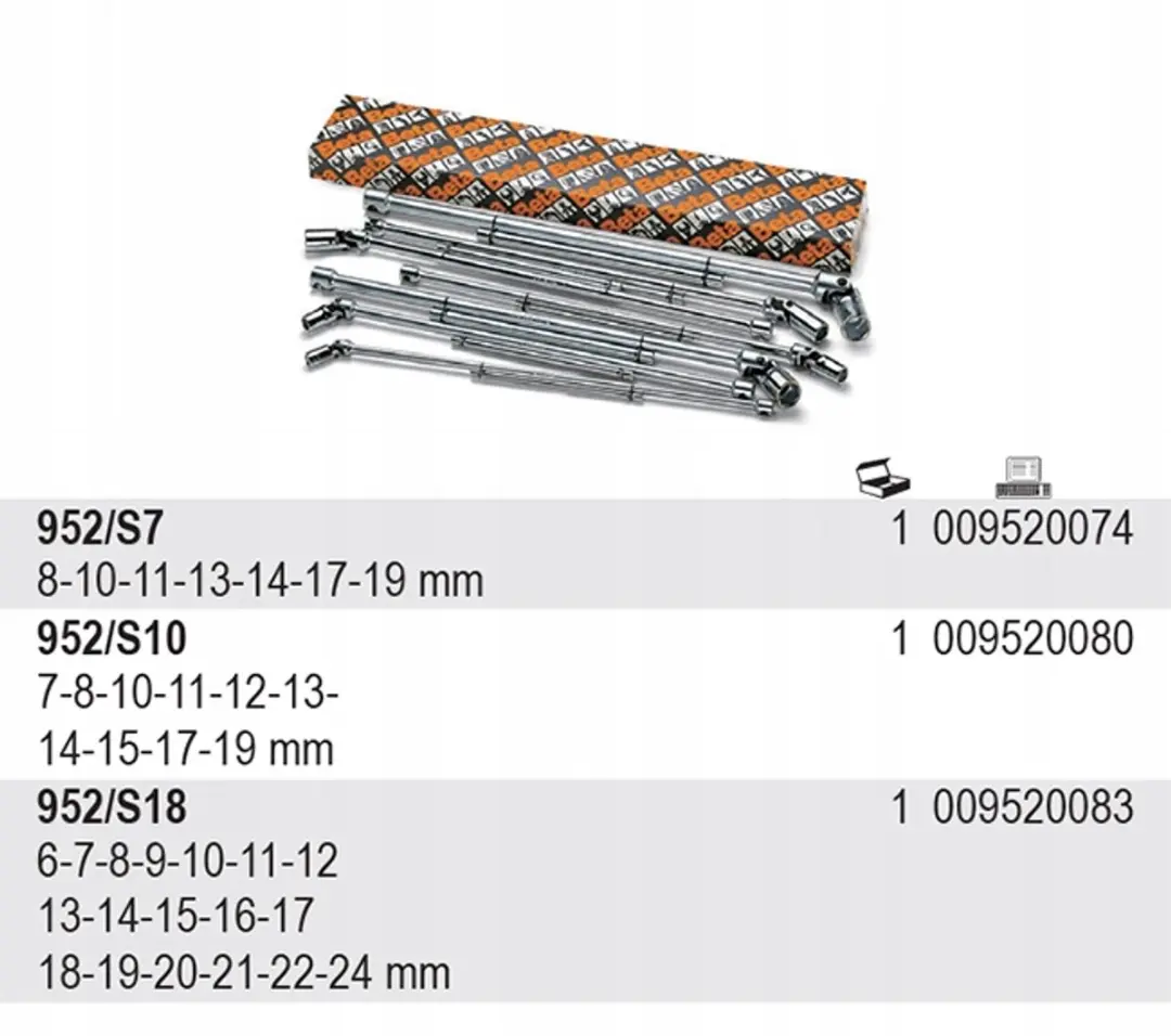 Beta T-sleutelset 18-delig 6-24mm