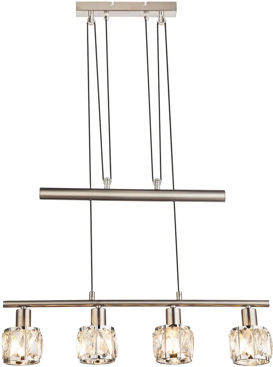 Globo Kris Hanglamp Nikkel - 4 Lichtpunten E14