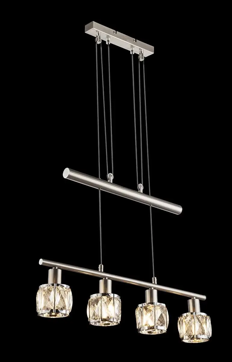 Globo Kris Hanglamp Nikkel - 4 Lichtpunten E14