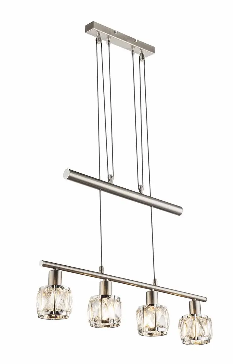 Globo Kris Hanglamp Nikkel - 4 Lichtpunten E14