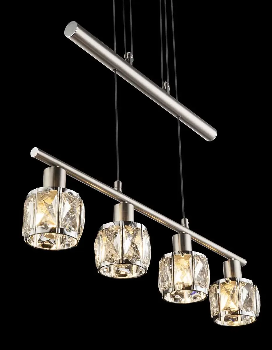 Globo Kris Hanglamp Nikkel - 4 Lichtpunten E14