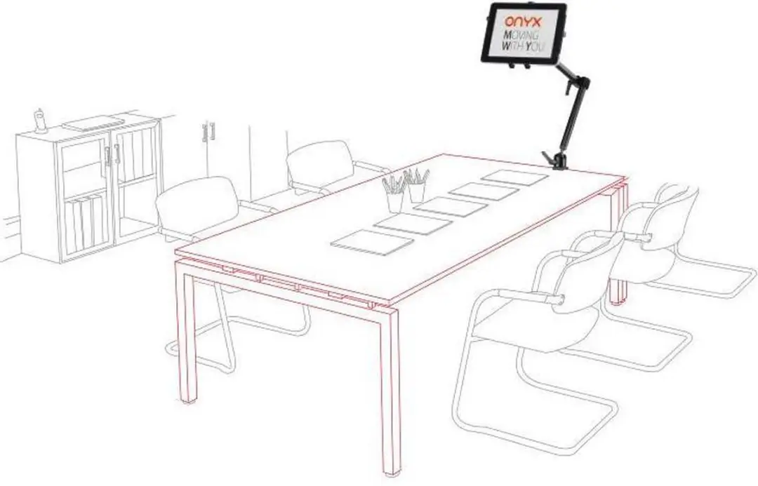 ONYX SL-CP Vouwarm Tablethouder 12 Inch - Zwart