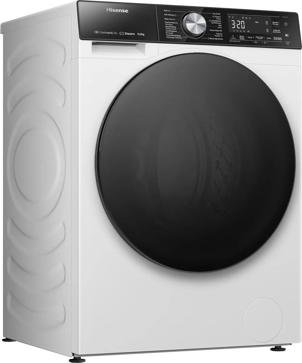 Hisense WF5S1043BW Wasmachine 10,5kg - A-Klasse - Stoomfunctie - Wit