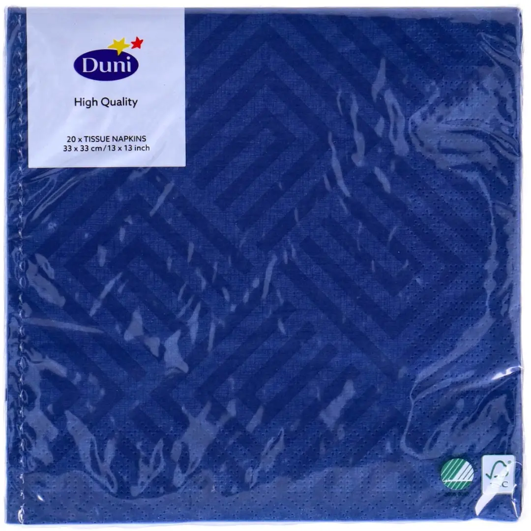 Duni Mozaïek Servetten Donkerblauw 33x33cm